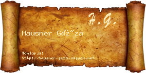 Hausner Géza névjegykártya