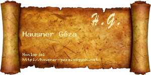 Hausner Géza névjegykártya