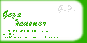 geza hausner business card