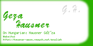geza hausner business card
